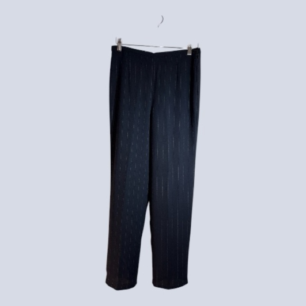 Smooth Studio Petite High Waist Navy Pinstripe Career Pants Size 4P
